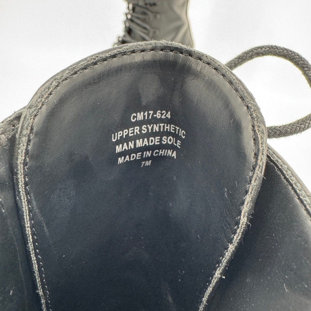 Current Mood Traitor Boots 7 Black Platform Wedge Goth Punk Combat Buckle - Picture 12 of 13
